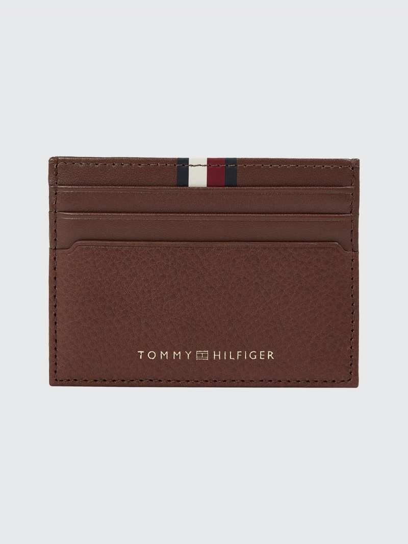 Tommy Hilfiger Premium Läder Credit Kortinnehavare Herr Bruna | 508-ALYNSR