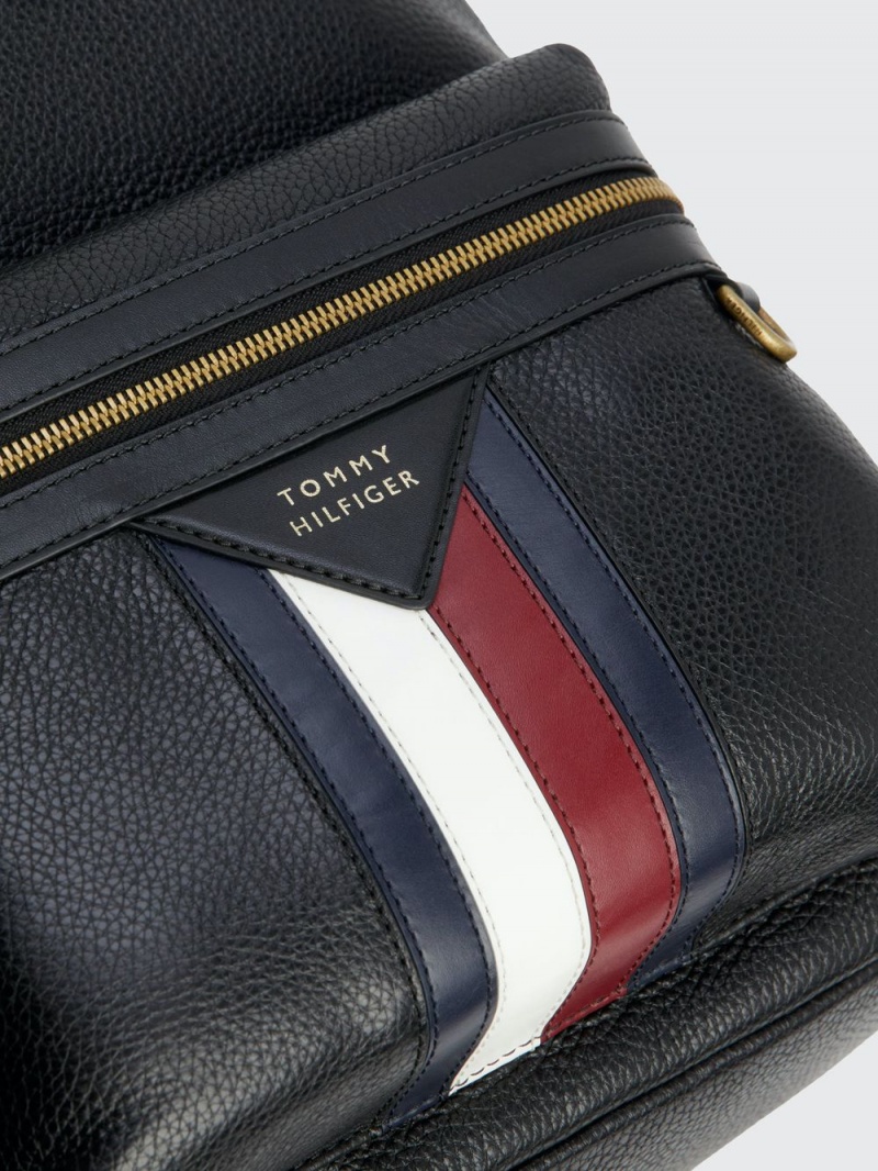 Tommy Hilfiger Premium Läder Dome Ryggsäck Herr Svarta | 849-OKNGJT