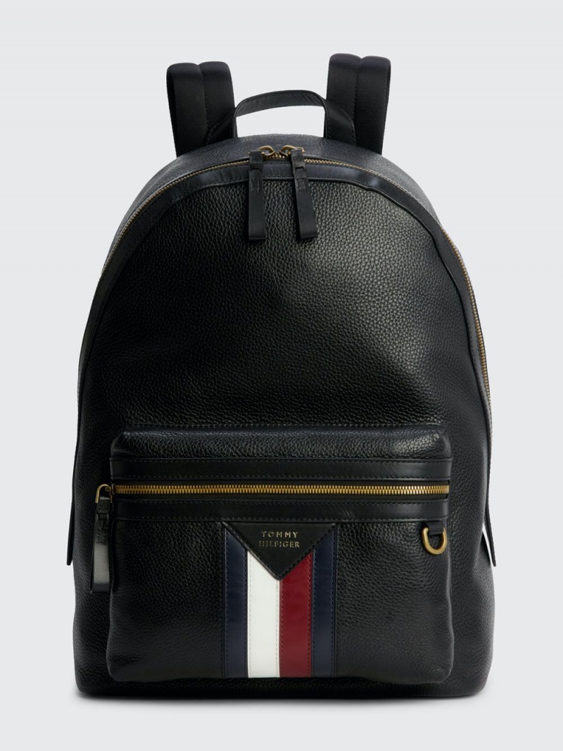 Tommy Hilfiger Premium Läder Dome Ryggsäck Herr Svarta | 849-OKNGJT