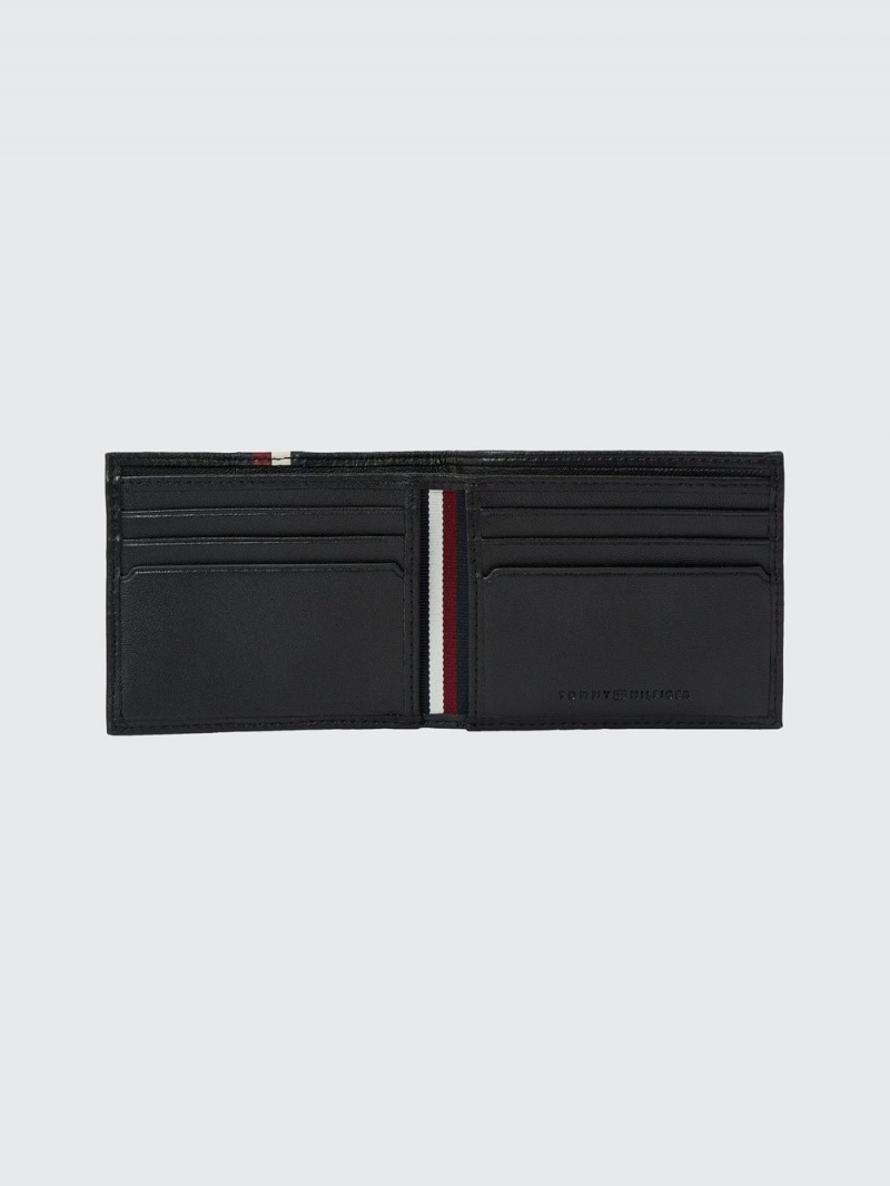 Tommy Hilfiger Premium Läder Small Card Plånbok Herr Svarta | 508-HTZRNB