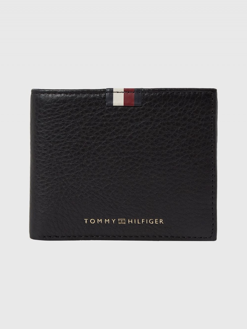 Tommy Hilfiger Premium Läder Small Card Plånbok Herr Svarta | 508-HTZRNB