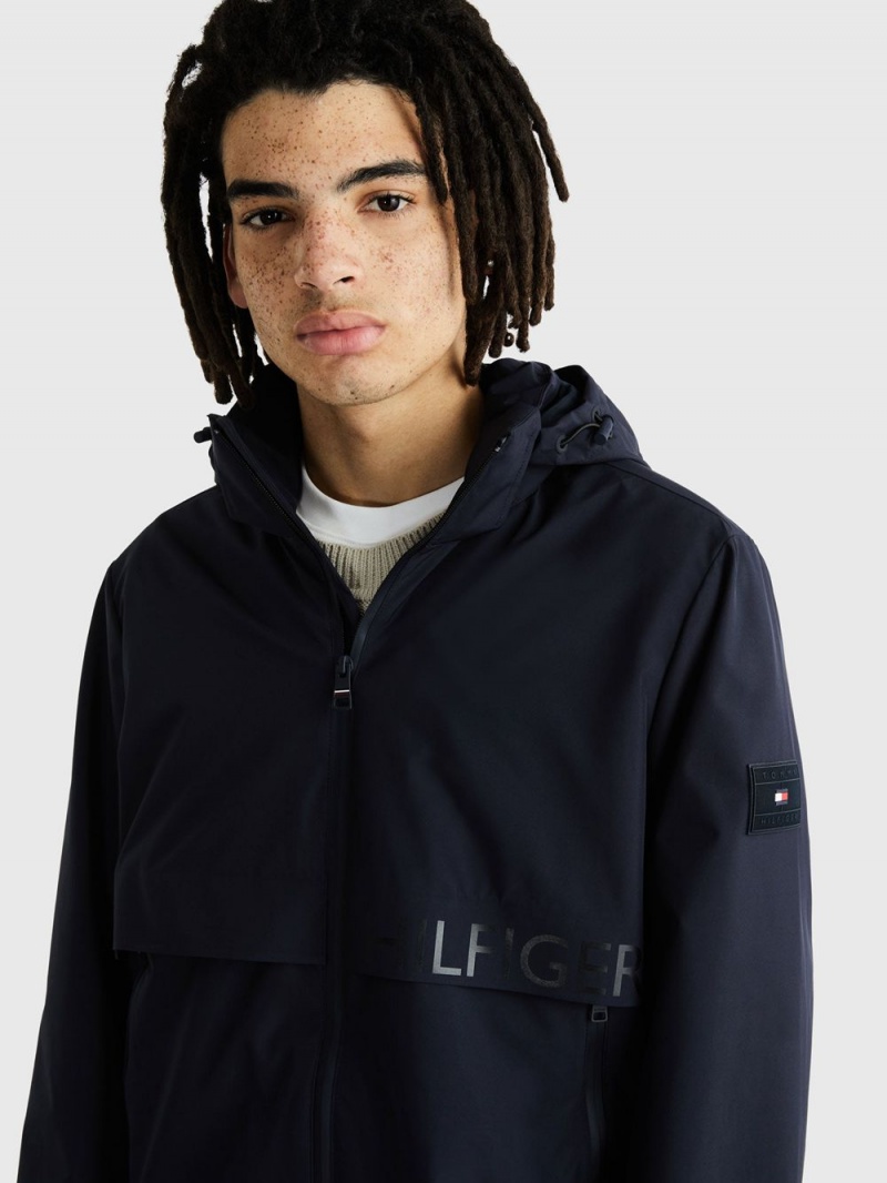 Tommy Hilfiger Protect Hooded Zip-Thru Sail Jackor Herr Blå | 326-VUJHAI