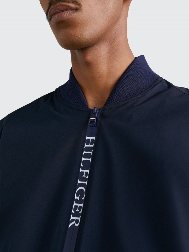 Tommy Hilfiger Protect Vatten Repellent Bomber Jackor Herr Marinblå | 356-ZNGPTS