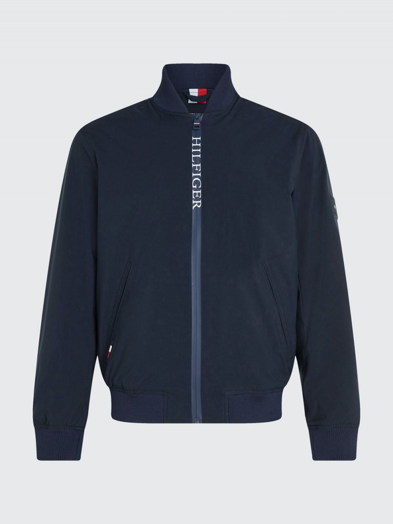 Tommy Hilfiger Protect Vatten Repellent Bomber Jackor Herr Marinblå | 356-ZNGPTS