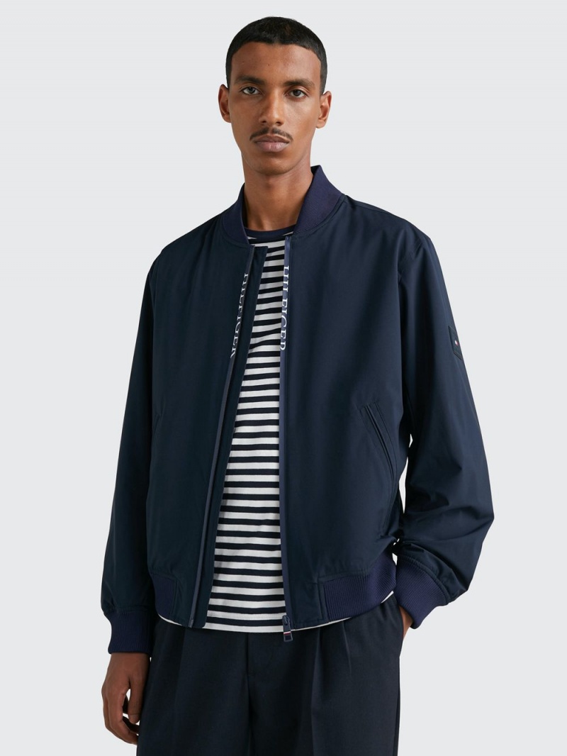 Tommy Hilfiger Protect Vatten Repellent Bomber Jackor Herr Marinblå | 356-ZNGPTS