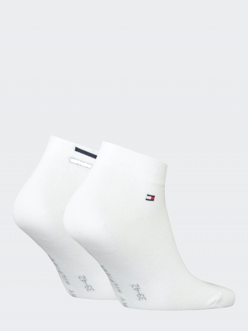 Tommy Hilfiger Quarter Flag 2-Pack Strumpor Herr Vita | 291-YUIFJN