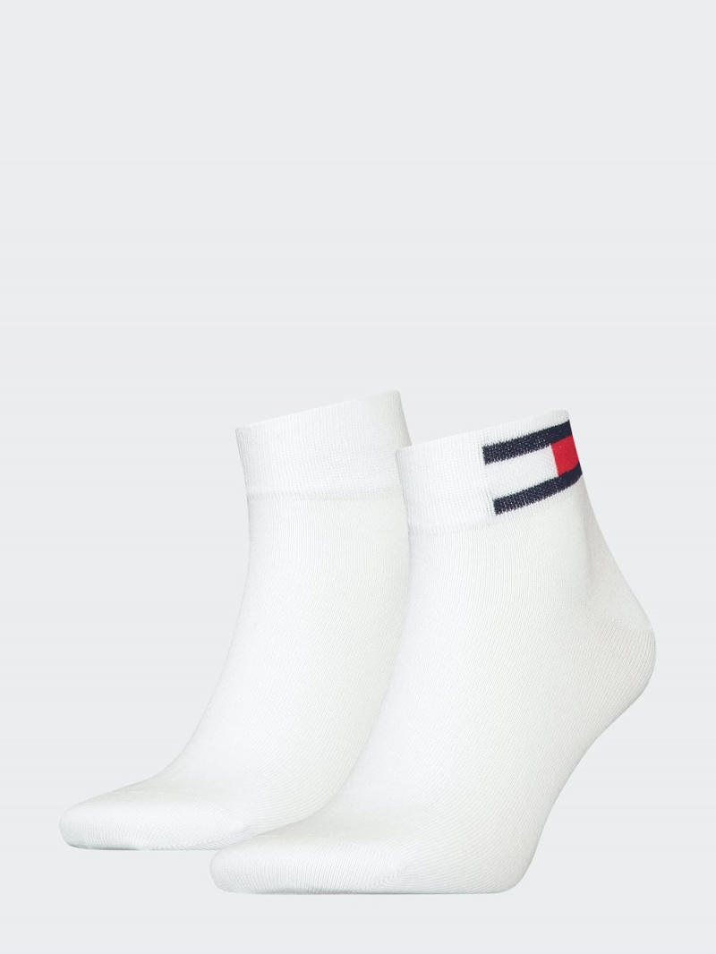 Tommy Hilfiger Quarter Flag 2-Pack Strumpor Herr Vita | 291-YUIFJN