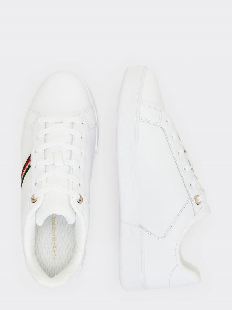 Tommy Hilfiger Randig Sneakers Dam Vita | 814-WDCUHQ