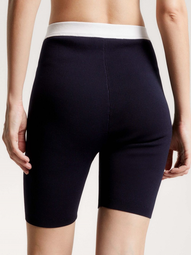 Tommy Hilfiger Recycled Mager Fit Cycle Shorts Dam Marinblå | 186-MULAEF