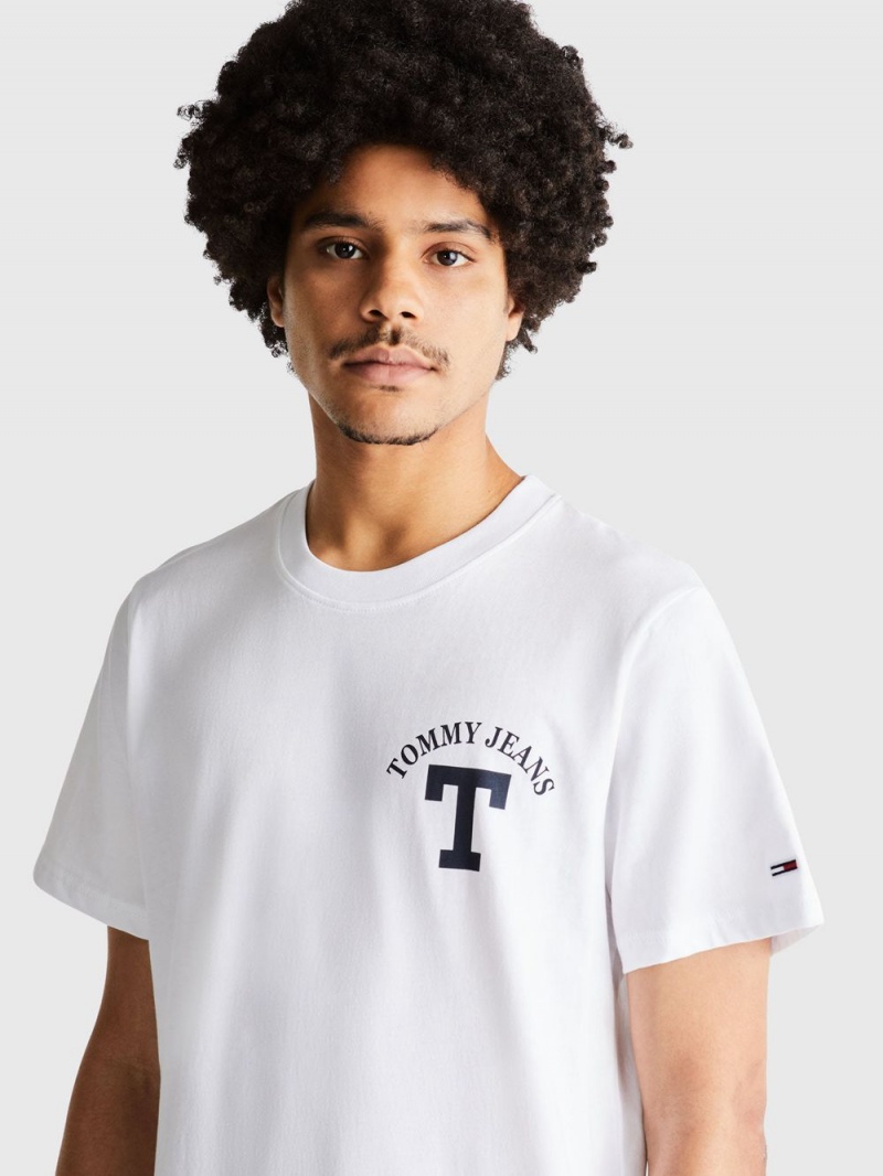 Tommy Hilfiger Regular Curved Letterman T-shirt Herr Vita | 045-XGRVOZ