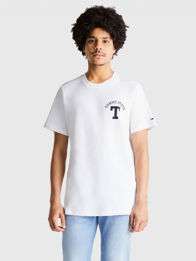 Tommy Hilfiger Regular Curved Letterman T-shirt Herr Vita | 045-XGRVOZ