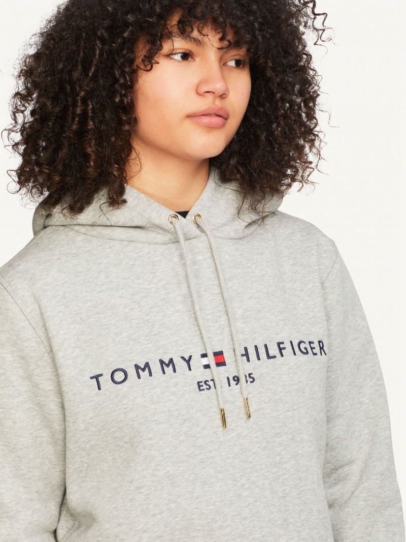 Tommy Hilfiger Regular Hoodie Dam Grå | 823-ODVSXK