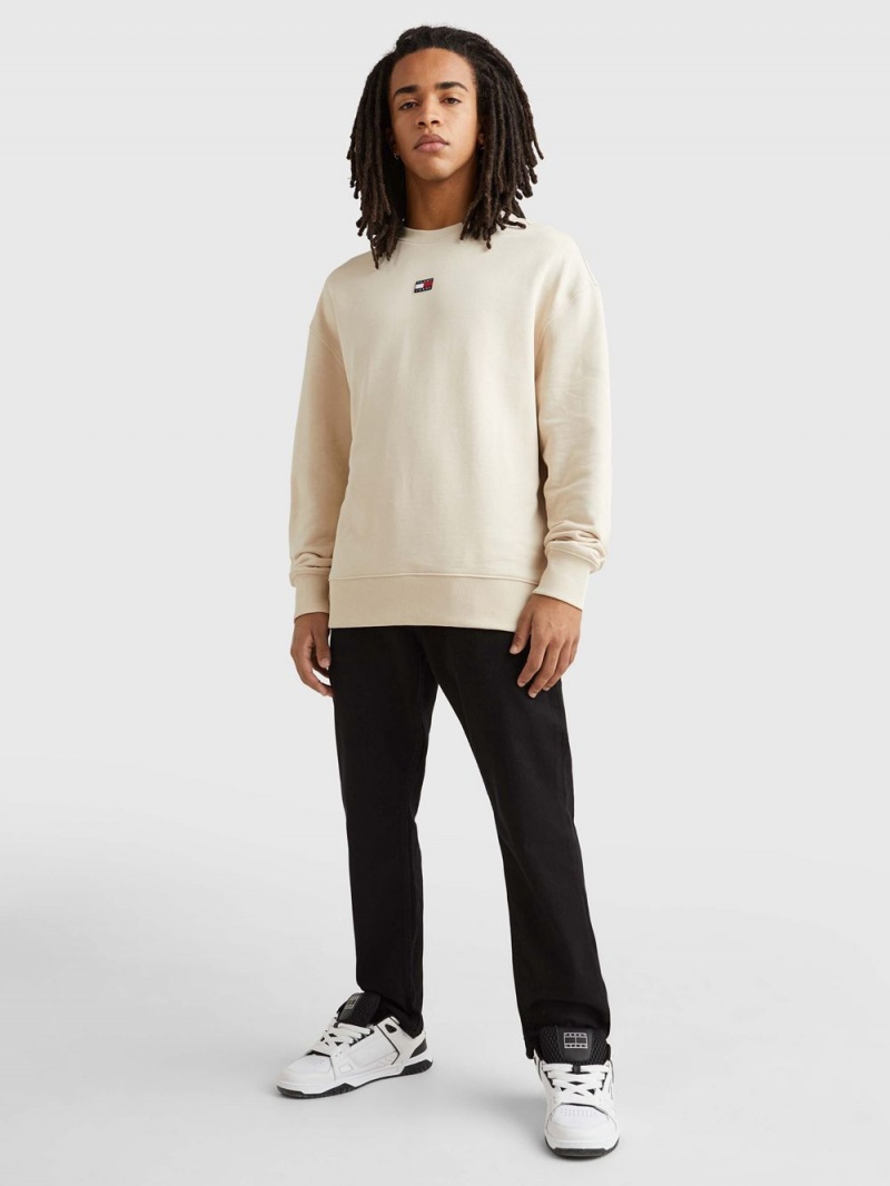 Tommy Hilfiger Relaxed Fit Badge Tröjor Herr Beige | 325-DYEHLA