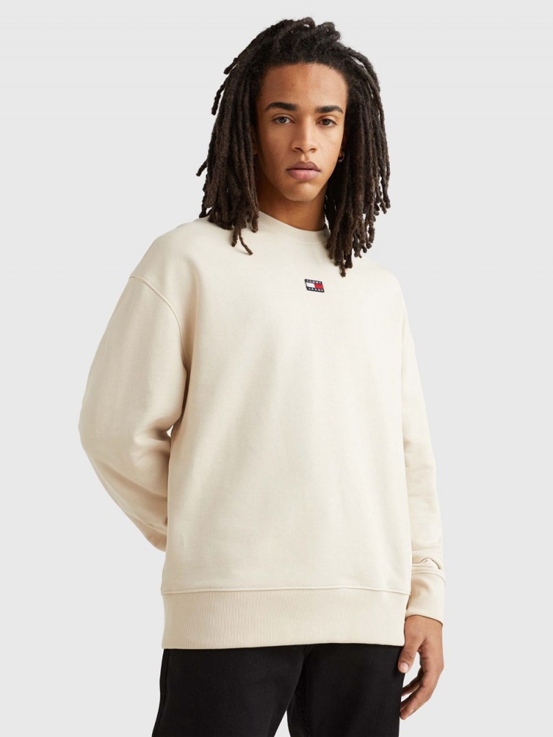 Tommy Hilfiger Relaxed Fit Badge Tröjor Herr Beige | 325-DYEHLA