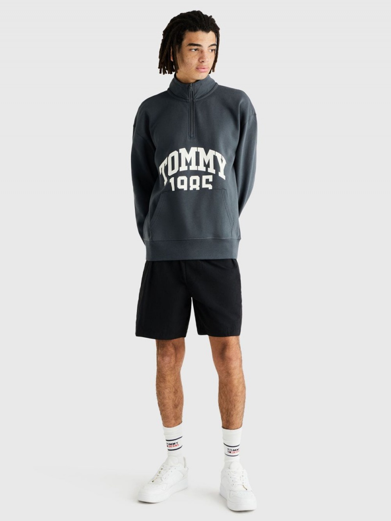 Tommy Hilfiger Relaxed Half Zip Tröjor Herr Grå | 397-RIDAVM