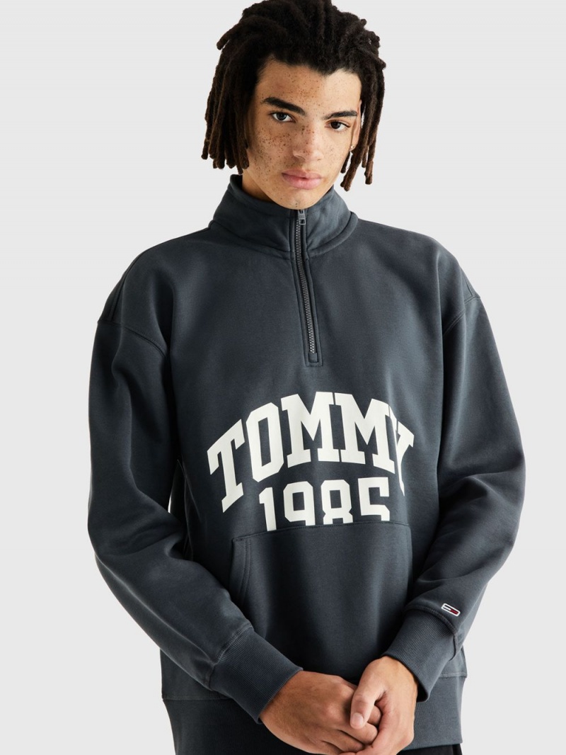 Tommy Hilfiger Relaxed Half Zip Tröjor Herr Grå | 397-RIDAVM