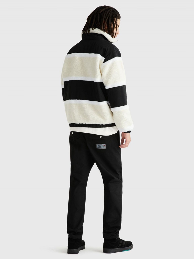 Tommy Hilfiger Relaxed Stripe Sherpa Jackor Herr Svarta | 942-ZIREPJ