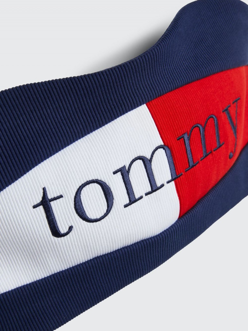 Tommy Hilfiger Räfflad Bandeau Crop Blast Dam Marinblå | 509-RTCBZA