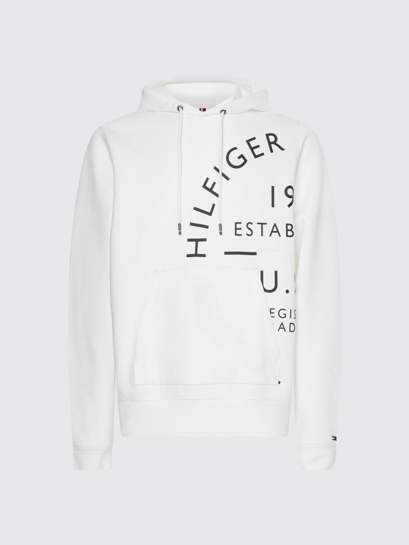 Tommy Hilfiger Roundall Established Hoodie Herr Vita | 712-MRVYNB