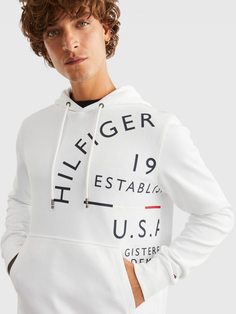 Tommy Hilfiger Roundall Established Hoodie Herr Vita | 712-MRVYNB