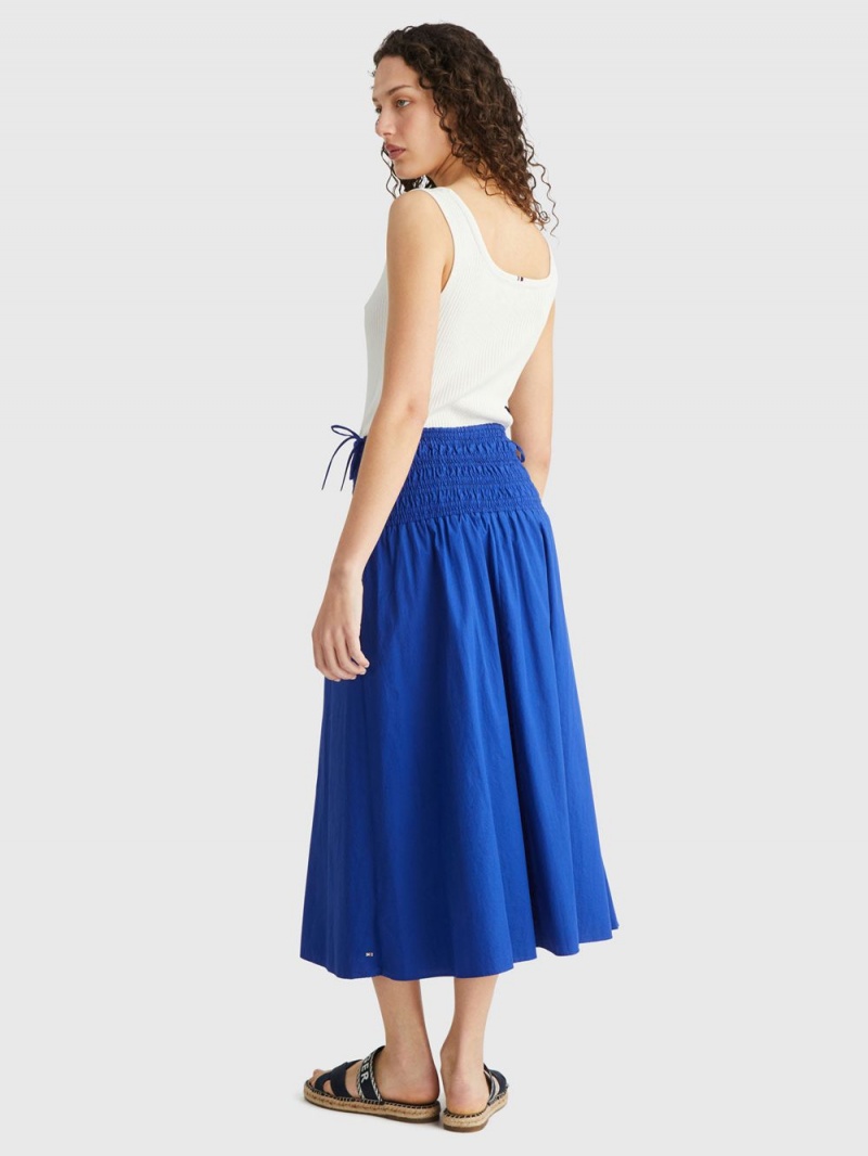 Tommy Hilfiger Ruched Elastic Maxi Kjolar Dam Blå | 375-WAHXMN