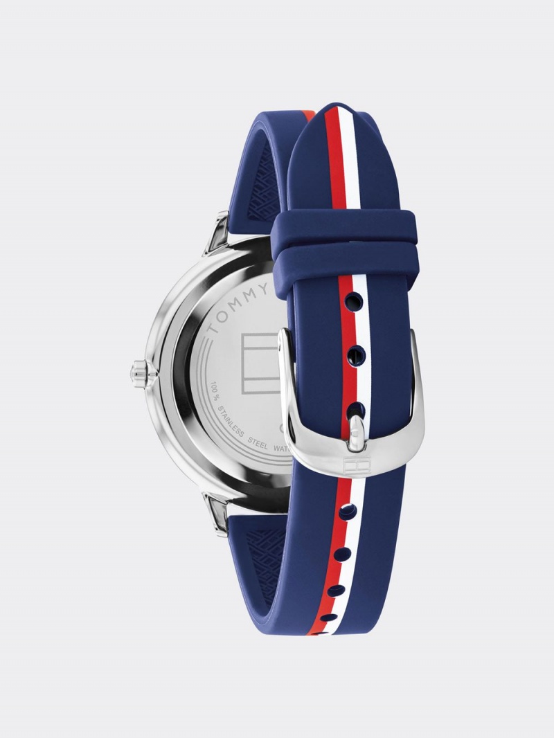 Tommy Hilfiger Samantha Navy Silikon Navy Dial Klocka Dam Marinblå | 627-IJSDHP