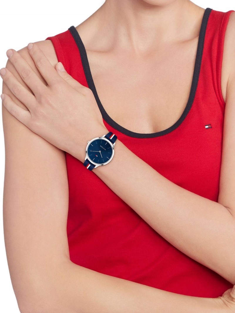 Tommy Hilfiger Samantha Navy Silikon Navy Dial Klocka Dam Marinblå | 627-IJSDHP