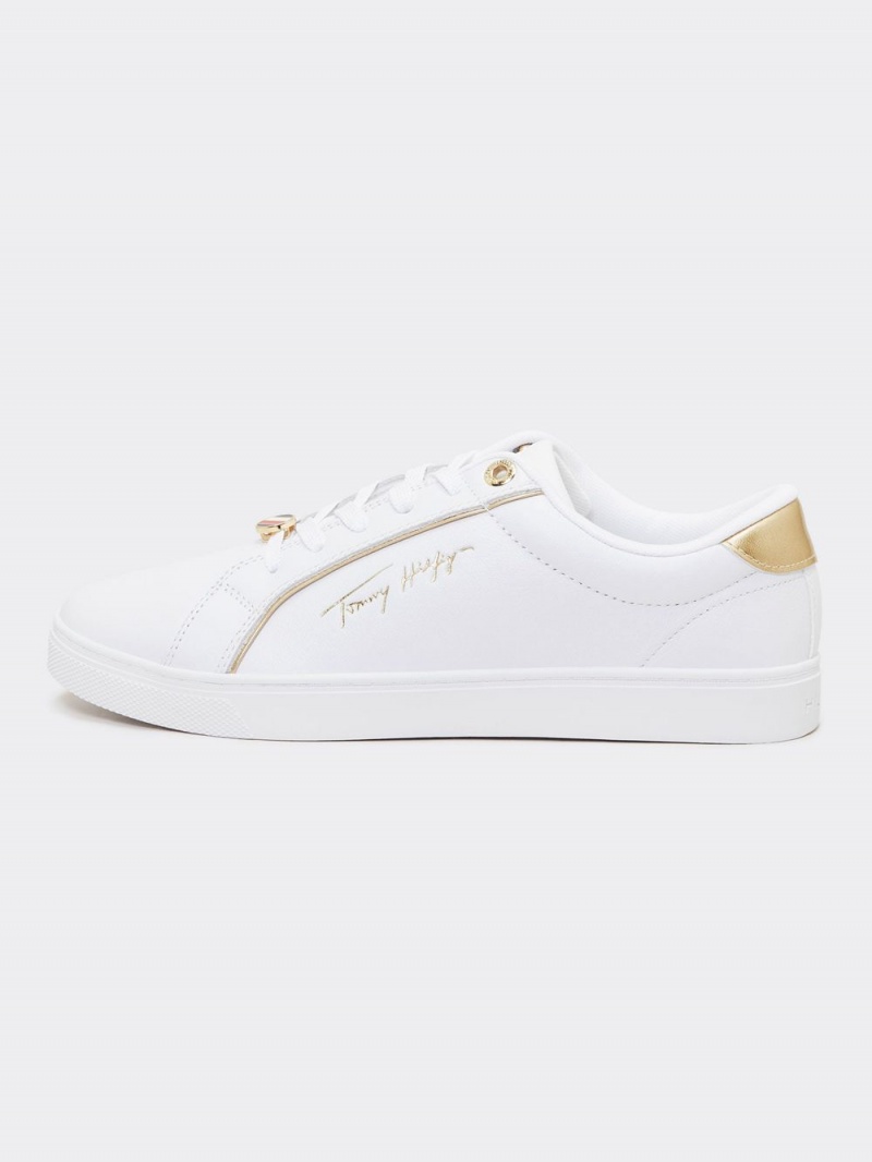 Tommy Hilfiger Signature Chique Sneakers Dam Vita | 469-PFBVAO