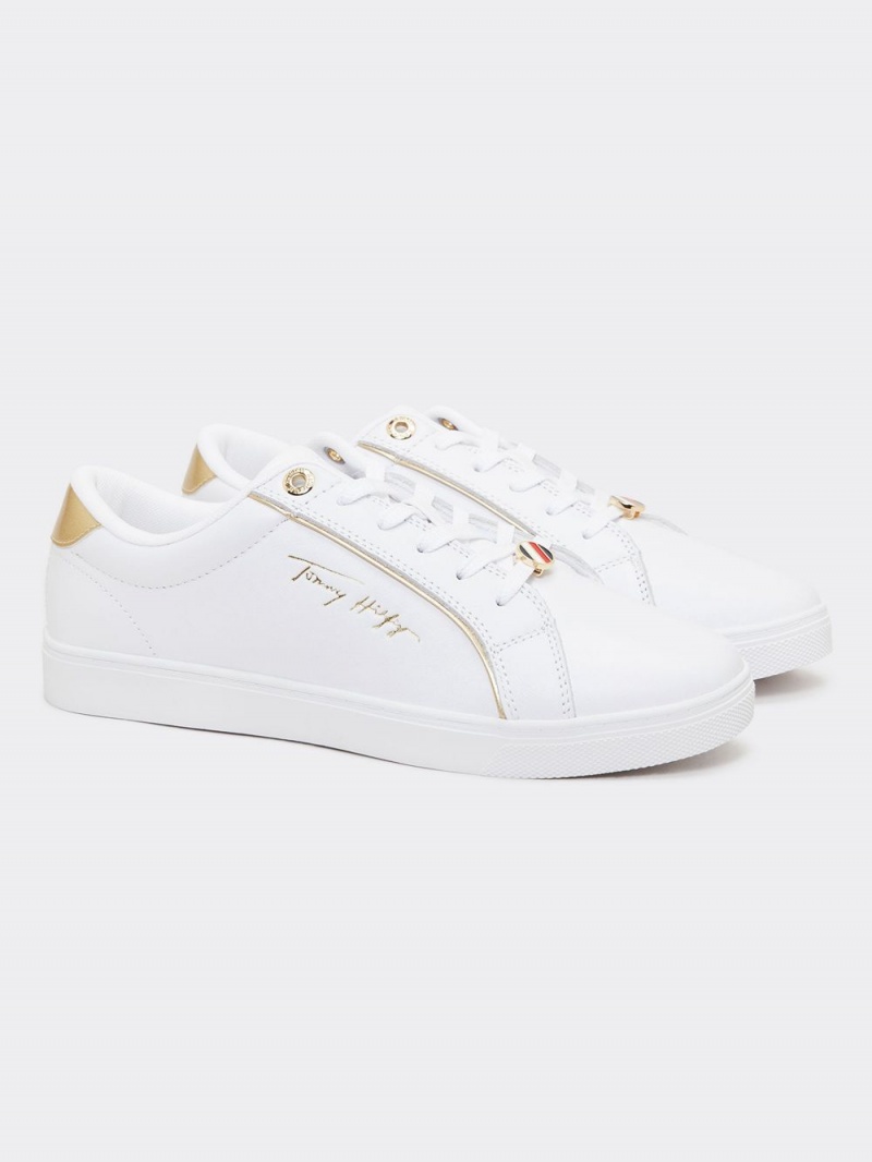 Tommy Hilfiger Signature Chique Sneakers Dam Vita | 469-PFBVAO