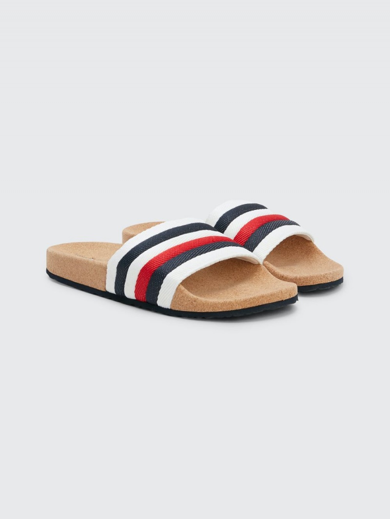 Tommy Hilfiger Signature Cork Pool Badtofflor Herr Olika Färger | 731-WQCILZ