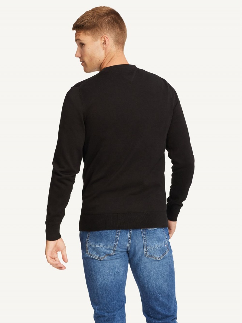 Tommy Hilfiger Signature Crew Neck Tröjor Herr Svarta | 273-PGNVQB