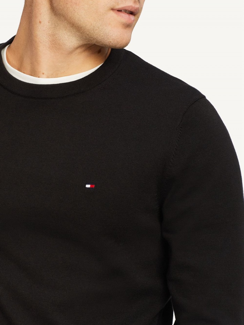 Tommy Hilfiger Signature Crew Neck Tröjor Herr Svarta | 273-PGNVQB