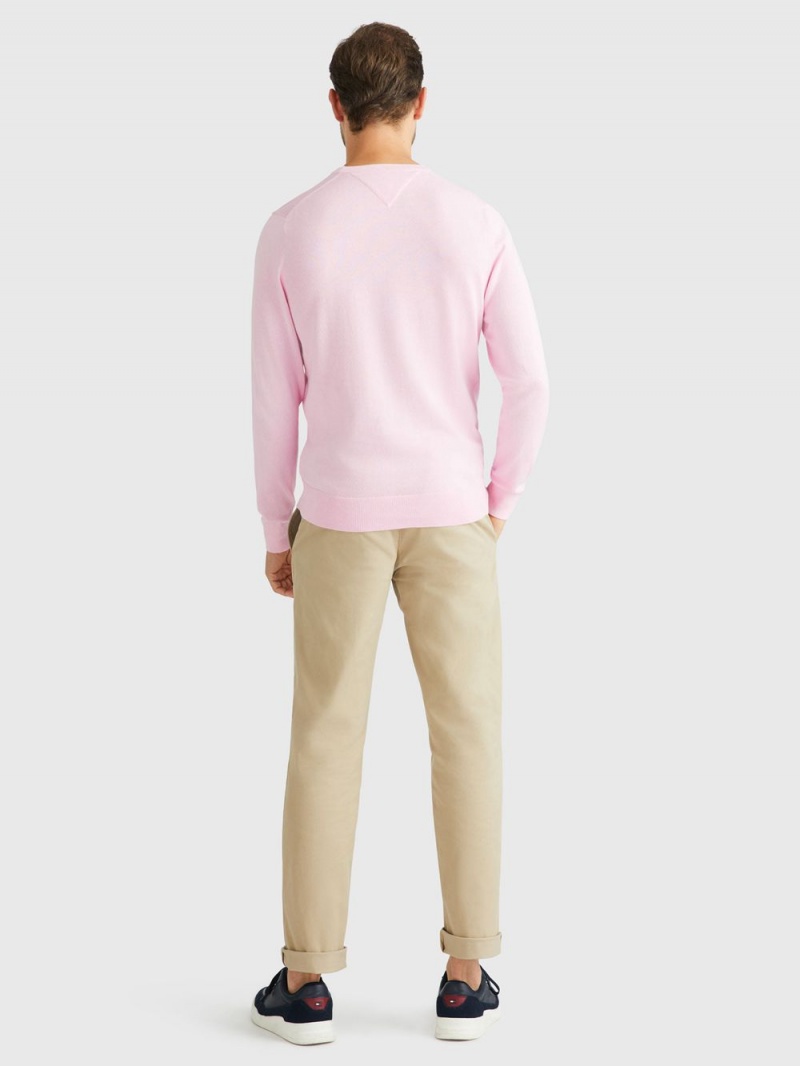 Tommy Hilfiger Signature Crew Neck Tröjor Herr Rosa | 192-YDQBGC