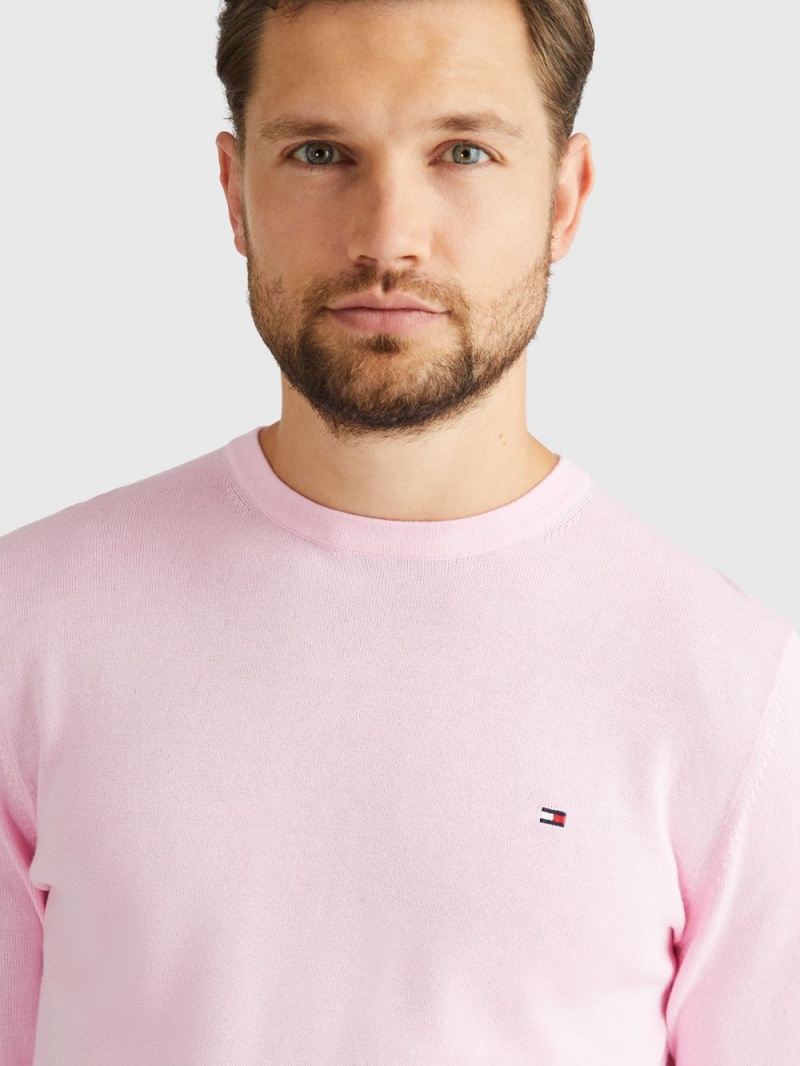 Tommy Hilfiger Signature Crew Neck Tröjor Herr Rosa | 192-YDQBGC