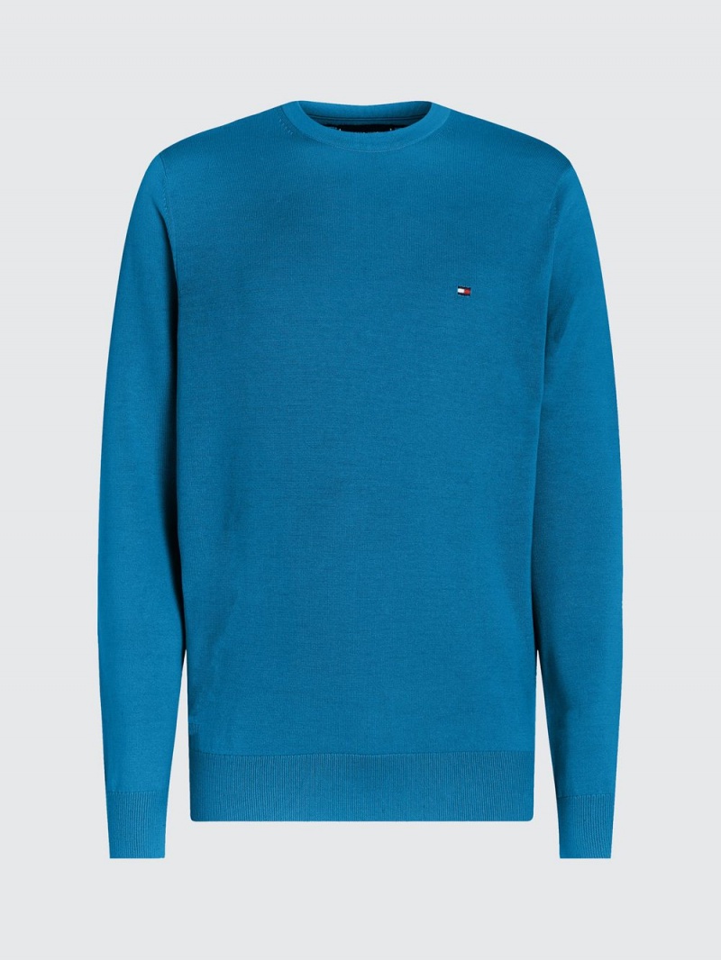 Tommy Hilfiger Signature Crew Neck Tröjor Herr Blå | 807-CZSJNT