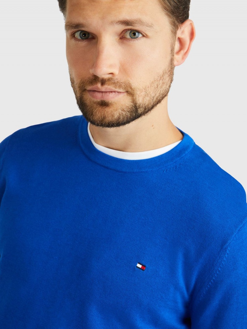 Tommy Hilfiger Signature Crew Neck Tröjor Herr Blå | 381-SQHOUL