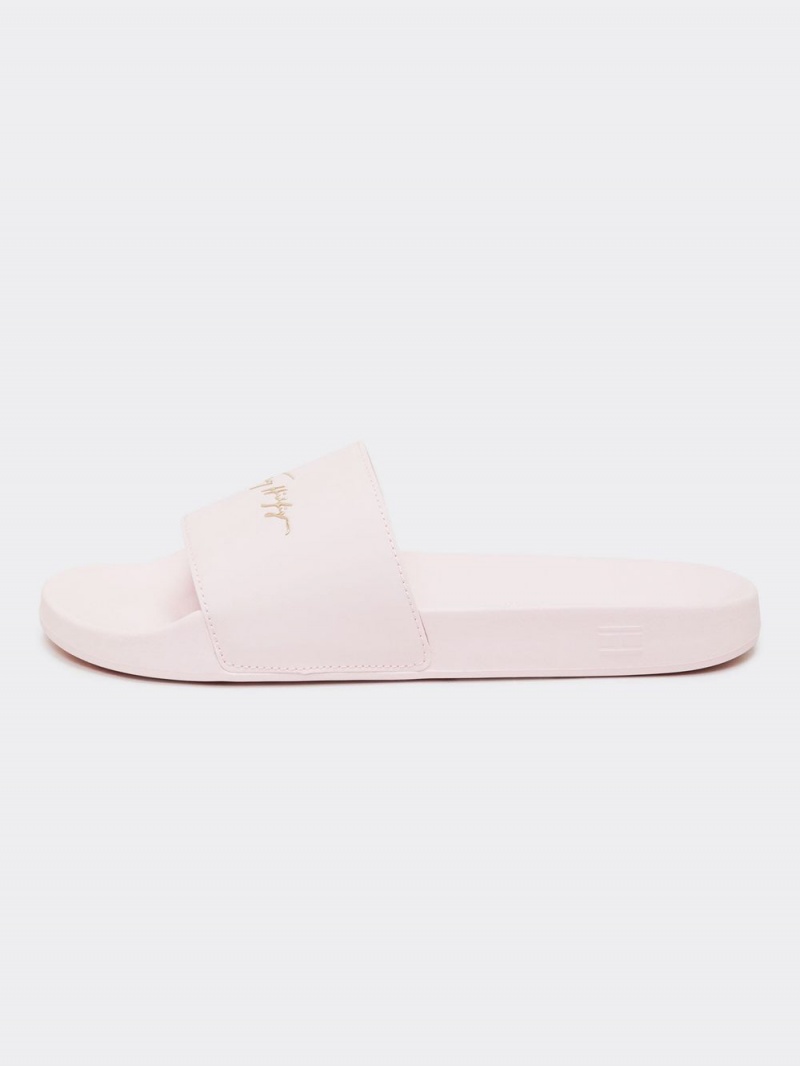 Tommy Hilfiger Signature Pool Badtofflor Dam Rosa | 865-UXCLIT