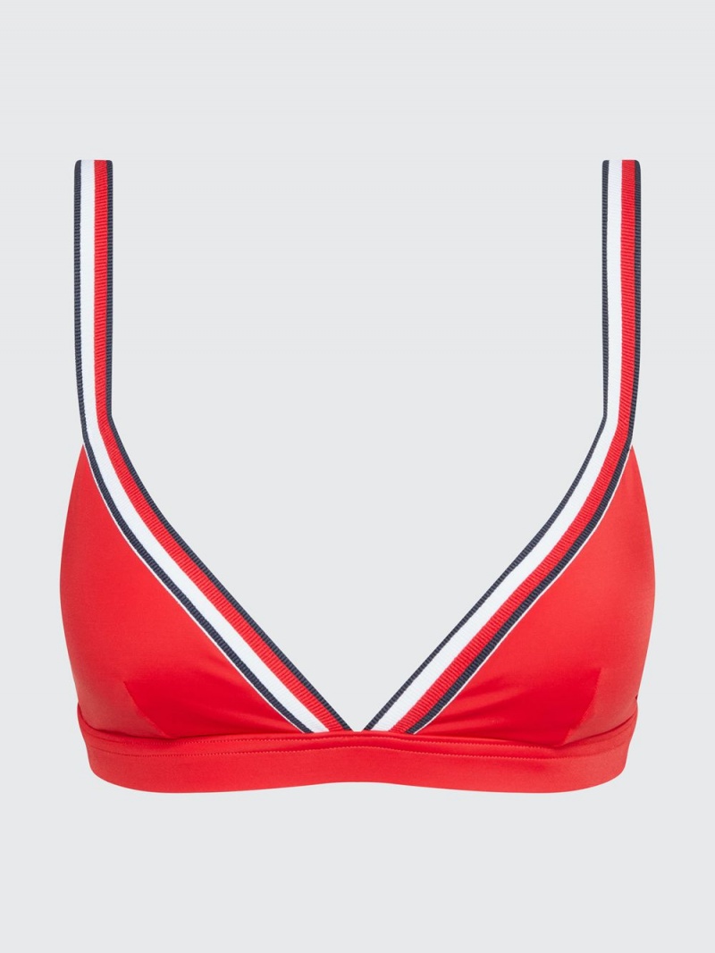 Tommy Hilfiger Signature Tape Unpadded Triangle Bikini Badkläder Dam Röda | 871-GBFPUM