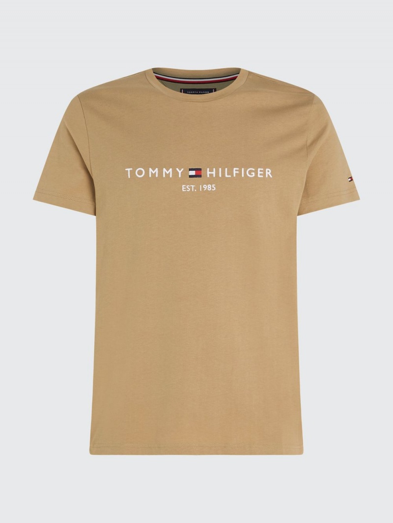 Tommy Hilfiger Slim Fit Organic Bomull T-shirt Herr Khaki | 785-DBOQLN