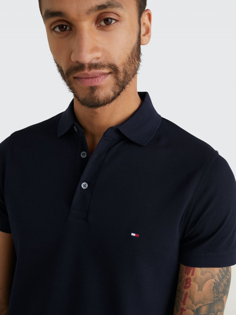 Tommy Hilfiger Slim Fit Piketröja Herr Marinblå | 239-IMALQF