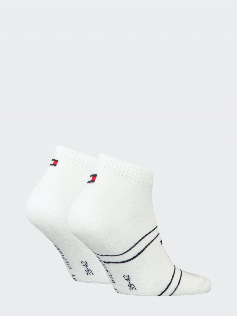 Tommy Hilfiger Sneaker Sport Patch 2-Pack Strumpor Herr Vita | 562-VDBLMP