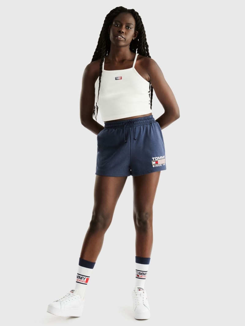 Tommy Hilfiger Solid Terry Shorts Dam Marinblå | 012-HYOAJG