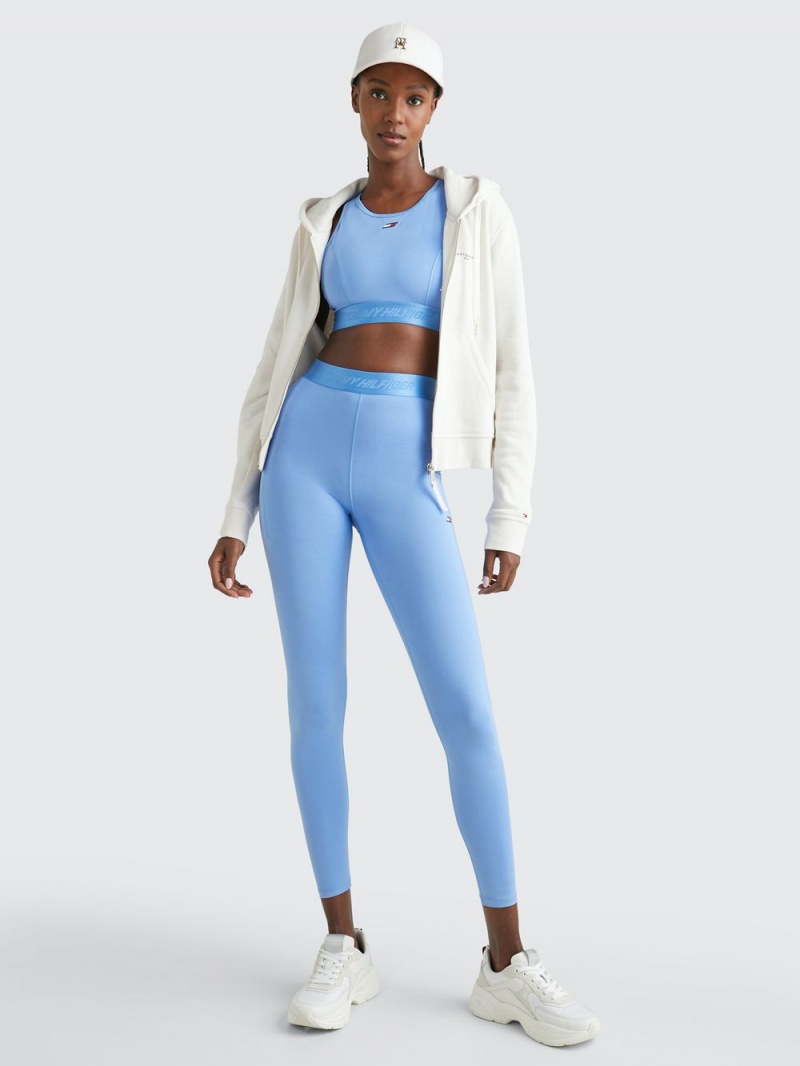 Tommy Hilfiger Sport Essential Full Length Mid Rise Tape Leggings Dam Blå | 692-DSOVHL