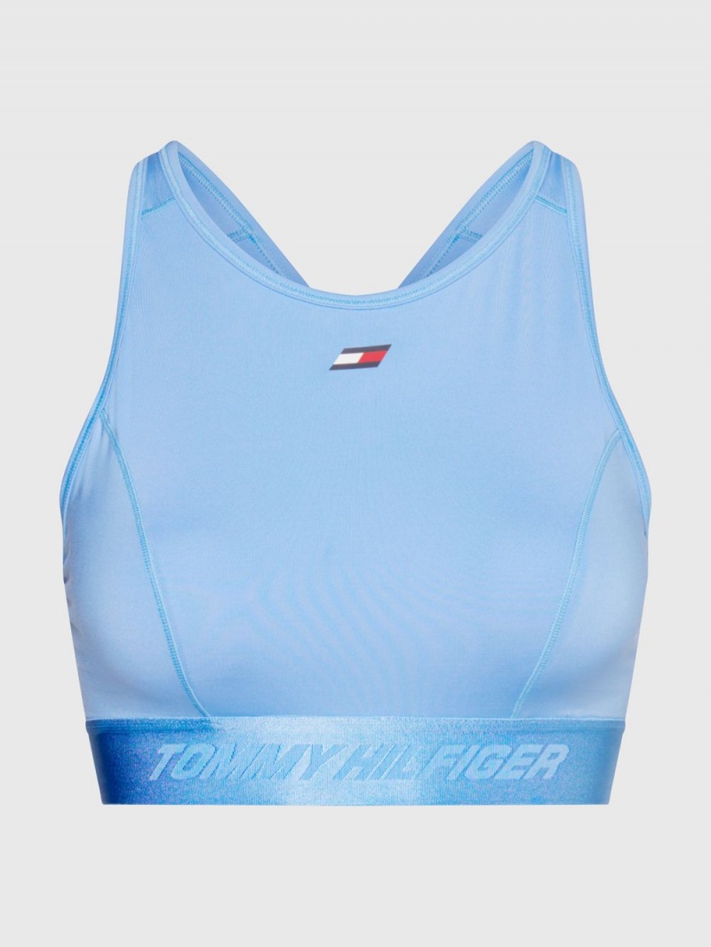 Tommy Hilfiger Sport Essential Medium Support Racerback BH Dam Blå | 461-WQUYOL