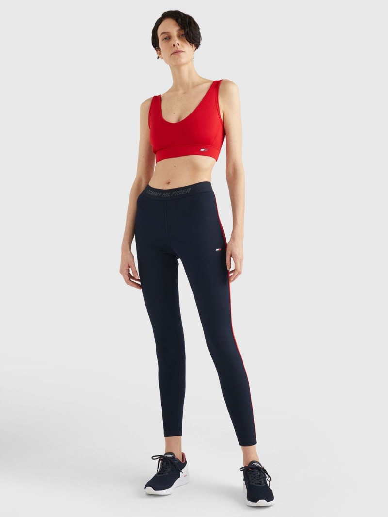 Tommy Hilfiger Sport Full Length Mager Fit Leggings Dam Marinblå | 820-OVPYLM