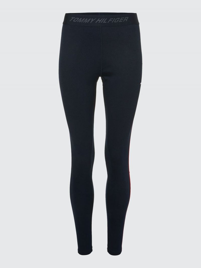 Tommy Hilfiger Sport Full Length Mager Fit Leggings Dam Marinblå | 820-OVPYLM