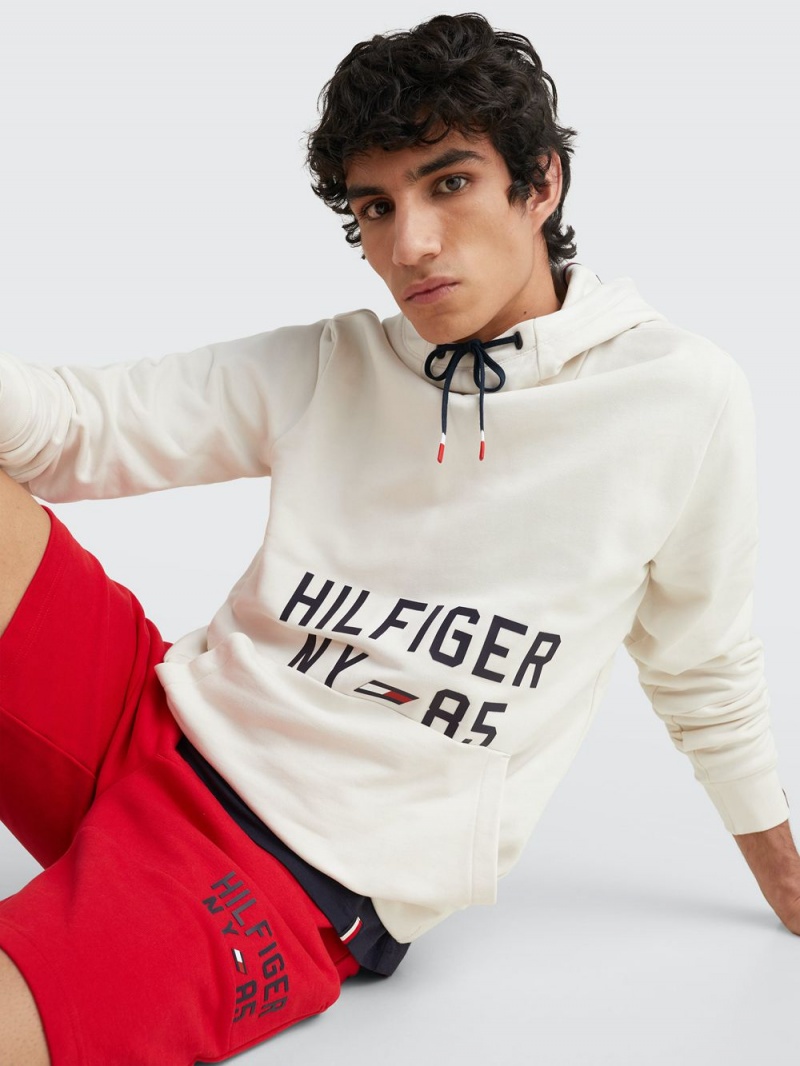 Tommy Hilfiger Sport Logo Hoodie Herr Vita | 089-VCPZDY