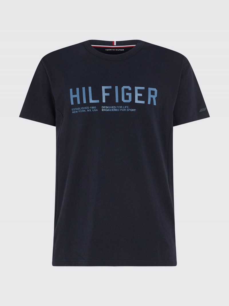 Tommy Hilfiger Sport Logo Vanliga Fit T-shirt Herr Marinblå | 048-IUGKWB