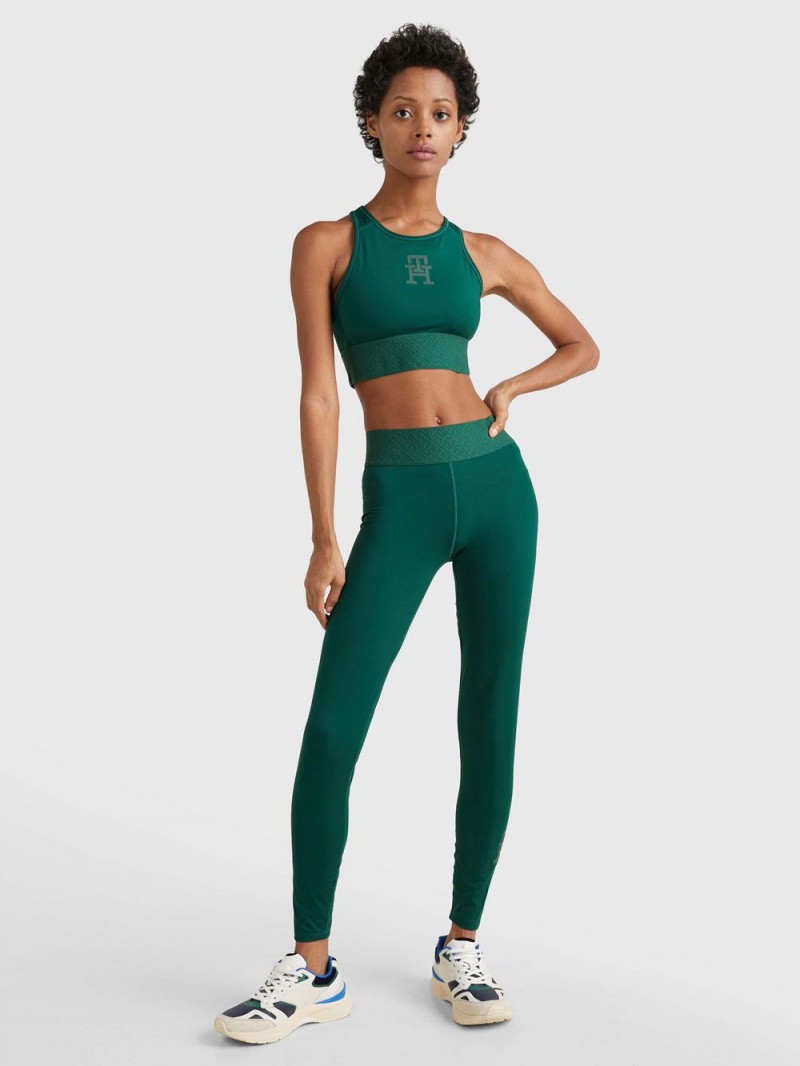 Tommy Hilfiger Sport Mager Fit Full Length Leggings Dam Gröna | 437-RGXCWU