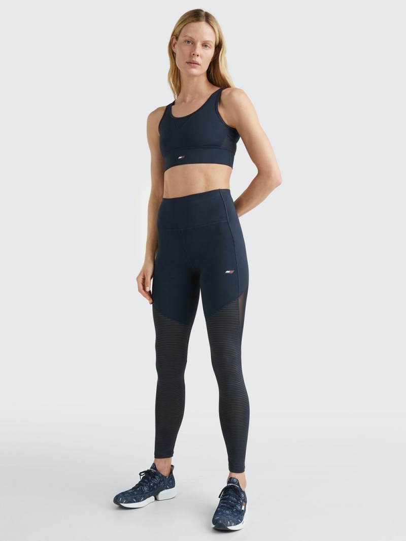 Tommy Hilfiger Sport Mesh High Rise 7/8 Leggings Dam Marinblå | 605-WSPNZG